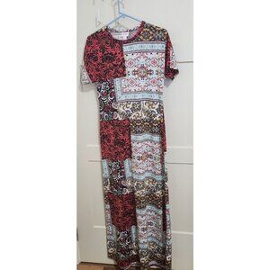 Lularoe XS Multicolor Patchwork Maxi Dress